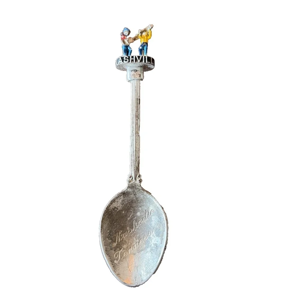 Nashville Tennessee Vintage Souvenir Spoon Collectible Silver Plated 3D Musician